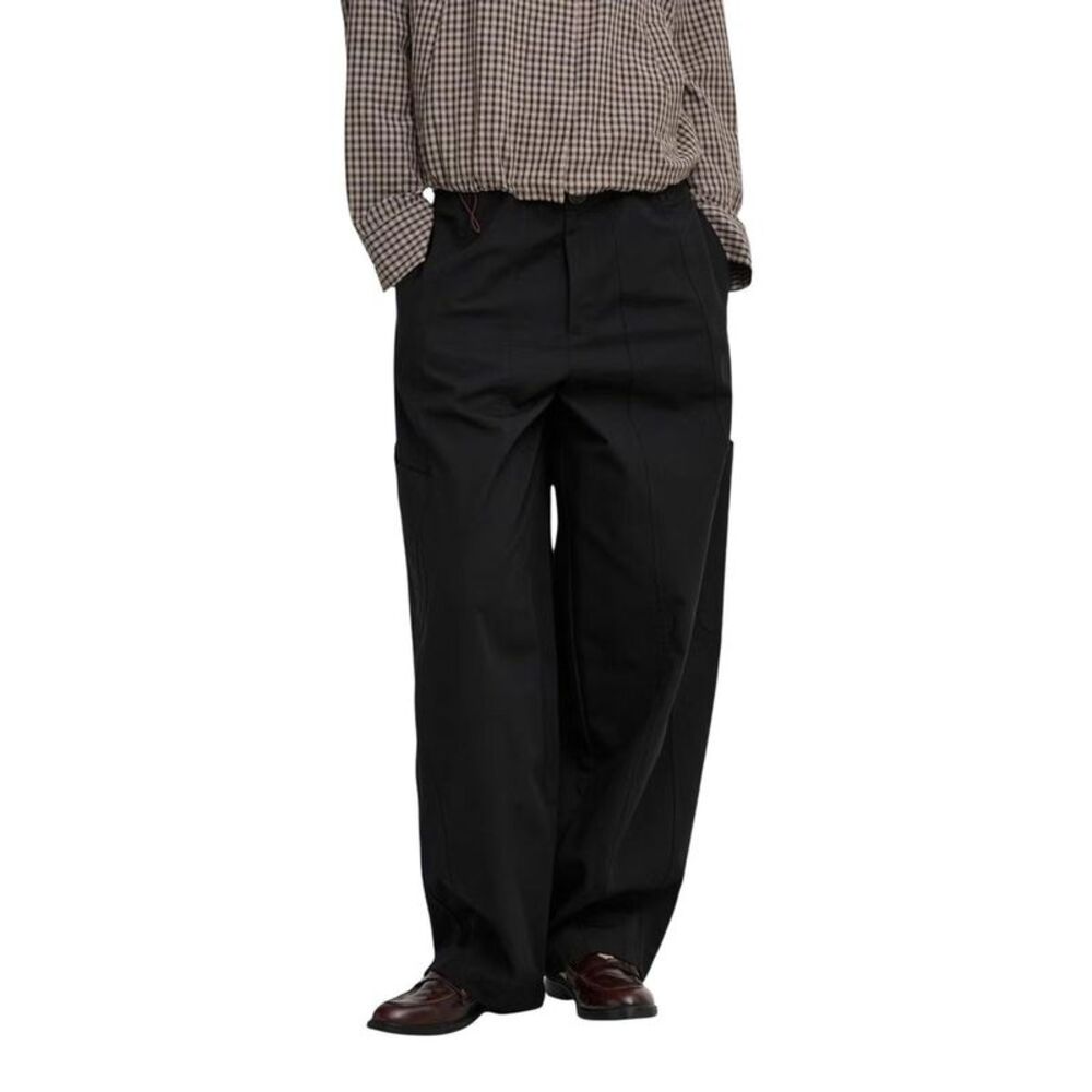 Jacqueline De Yong Black Cotton Cargo Women's Pants